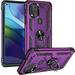 PUSHIMEI for Moto G Stylus 5G Case Military Grade Heavy Duty Protection Phone Case Cover with HD Screen Protector Magnetic Ring Kickstand for Motorola Moto G Stylus 5G 2021 (Purple Military Case)