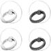 Exoer Transparent Cell Phone Ring Stand Holder Phone Ring Holder Finger Grip Loop Finger Ring Stand (2 Silver 2 Black (Round))