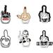 GSHOPVV Set of 6 Funny Punk Finger Cell Phone Ring Holder Stand Adjustable Universal Rotates 360Â° and Swivels180Â° Finger Alloy Ring Holder for iPhone