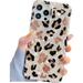 ooooops Compatible with iPhone 13 Pro Max Case for Women Girls Glitter Pearlescent Black Brown Leopard-Print Pattern Slim Soft Clear Bumper Protective Phone Cover for iPhone 13ProMax (Leopard)