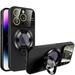 Case for iPhone 12 Pro Decase Shockproof Slim Magnetic Cover [Support Wireless Charging] Built-in Kickstand & Big Window Camera Lens Protector & Logo View for Apple iPhone 12 Pro black