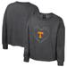 Girls Youth Colosseum Black Tennessee Volunteers Audrey Washed Fleece Pullover Crewneck Sweatshirt