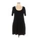 Forever 21 Casual Dress - Shift Scoop Neck Short sleeves: Black Print Dresses - Women's Size 0X