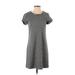 Ann Taylor LOFT Casual Dress - Shift: Gray Solid Dresses - Women's Size Small