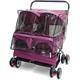 Double Seat Pet Cat Stroller - Easy to Fold Dog Pram with Rain Cover - Ideal for Medium and Small Dogs - Save Space with Black Pushchairs - 2 Dog Stroller