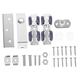 1pc to Door Guide Wheel Clo Install Sliding Practical Doors Kit Creative Heavy Duty Er Barn Easy System Re Silver Wood for Thicken Track Accessory Pulley Hardware Zinc (Color : Silverx3pcs, Size : 9
