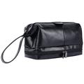 TUSC Proton Premium Leather Toiletry Bag for Men and Women, Cosmetic Bag, wash Bag, Shaving Bag for Travel, 26x16x15 cm