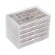 Cq acrylic Jewelry Organizer with 5 Drawers Clear Acrylic Jewelry Box Gift for Women Mens Kids and Little Girl Stackable Velvet Earring Display Holder For Earrings Ring Bracelet Necklace Holder,Grey