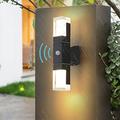 Outdoor Motion Sensor Wall Lights LED Outside Garden Wall Lamp Security IP65 Waterproof 24W Wall Sconces Mains Powered Indoor Wall Spotlights for Patio Terrace Balcony Porch Garage (Warm White 3000K)