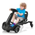 Maxmass Kids Ride on Drift Car, 6V Children Go Kart with Adjustable Seat, 360° Spin Wheels, Horn and Safety Belt, Kids Ride on Racing Kart for 3-8 Years Old Boys Girls (Dark)