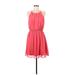 Maurices Casual Dress - Mini Halter Sleeveless: Pink Solid Dresses - Women's Size Medium