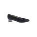 Joan & David Heels: Slip On Chunky Heel Classic Black Print Shoes - Women's Size 7 - Almond Toe