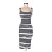 American Apparel Casual Dress - Bodycon: White Stripes Dresses - Women's Size Medium