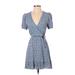 Melrose and Market Casual Dress - Wrap: Blue Dresses - Women's Size X-Small