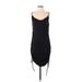 Krisa Cocktail Dress - Midi Scoop Neck Sleeveless: Black Print Dresses - Women's Size Small