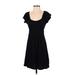 Express Casual Dress - Fit & Flare: Black Solid Dresses - Women's Size X-Small