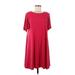 Calvin Klein Casual Dress - A-Line: Burgundy Solid Dresses - Women's Size 6