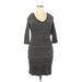 Karen Kane Casual Dress - Sheath Scoop Neck 3/4 sleeves: Black Print Dresses - New - Women's Size X-Large