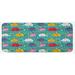 Blue 0.1" x 47" L X 19" W Kitchen Mat - East Urban Home Joyful Pattern Colorful Animals Happy Flowers Funny Nature Multicolor Kitchen Mat 0.1 x 19.0 x 47.0 in/green | Wayfair