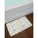 East Urban Home Wild Flowers Poppies & Daisies Rural Nature Scenery in Meadows Non-Slip Plush Bath Rug in Blue/Gray | 18 W x 29 D in | Wayfair