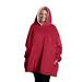 Bare Home Wearable Hooded Sherpa Blanket Plastic in Red | 34" W x 34" L | Wayfair 840105706762