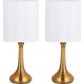 George Oliver Leni Table Lamp Set Linen/Metal in White/Yellow | 16.2" H x 7.1" W x 7.1" D | Wayfair D1659BAAC0FA4779951EE7E3CCFE5A6B
