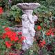 Hand Cast Stone Twin Cherub Bird Bath Feeder - Best Quality Highly Detailed Garden Ornaments Decor.