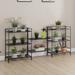 Xtra Storage 3 Tier Wide Folding Metal Shelves with Set of 2 Extension Shelves - Convenience Concepts 8136BL