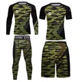 Uomo MMA Compression Sports Suit Rash Guard t-shirt + Pant Set Training MMA Kit Rashguard boxe