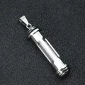 Stainless Steel Cylinder Tube Bottle Ashes Urn Pendant Jewelry Memorial Open Eternity Cremation