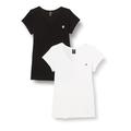 G-STAR RAW Damen Eyben Slim V-Neck T-Shirt 2-Pack, Mehrfarben (dk black/white D23830-4107-8746), XS