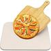 Pizza Stone with Wooden Peel for Grill and Oven Baking