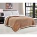 Décor&More HomeEssentials Extra Heavy and Plush Chevron Braided King Size Microplush Blanket with Sherpa Backing 108x90 - Mocha