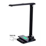 Brilli 15"H Bright-Clean Antimicrobial LED Desk Lamp Matte Black Finish with Wireless Charging
