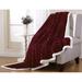 Ultra Lush Reversible Sherpa Corduroy Throw Blanket (50" x 60") - Burgundy