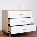 Bedroom Bedside Storage Cabinet, Multiple Finish 3-Drawer Chest, Wood Bedside Table w/ Drawers, Simple Nightstand, Rosewood