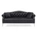 78.7" Width Chesterfield Sofa Velvet Upholstered Couch w/Pillows Button Tufted Couch w/Nailheads for Livingroom,Black