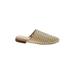 Kaanas Mule/Clog: Slip-on Stacked Heel Boho Chic Tan Print Shoes - Women's Size 7 - Almond Toe