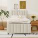 Linen Fabric Upholstered Platform Bed Twin Size Bed Frame with Trundle 3 Drawers, Wood Platform Bed Frame, No Box Spring Needed