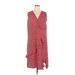 Shein Casual Dress - Shift V Neck Sleeveless: Red Dresses - Women's Size X-Large