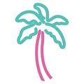 piaybook Decorative sticker Vintage Coconut Tree Car Sticker for Electric Car and Motorcycle Waterproof Cute Stickers Personalized Your Own MacBook Laptop Guitar Luggage Skateboard Car Mint Green