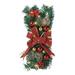 piaybook Artificial Wreaths The Cordless Prelit Stairway Trim Christmas Wreaths For Front Door Holiday Wall Window Hanging Ornaments For Indoor Outdoor Home Xmas Decor for Indoor Outdoor Green