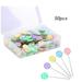 50 PCS Flat Head Pins Straight Pins Sewing Pins for Fabric Button Colored Heads Quilting Pins Boxed for Sewing DIY (Assorted Colors) Mixed