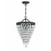 Unbranded 3 - Light Oil Rubbed Bronze Tiered Pendant with Crystal Accent - 13.04 x13.04 x20.85