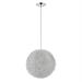 12 in. Luminary 1-Light Metallic Silver Pendant with Hand Woven Aluminum Wire Shade