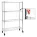 MYXIO Chrome 4-Shelf Shelving Units and Storage on 3 Wheels with 4-Shelf Liners Adjustable Heavy Duty Steel Wire Shelving Unit for Garage Kitchen Office 36W x 14D x 57.7H Pole Diameter 1 Inch