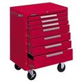 27 in. 7-Drawer Roller Cabinet with Ball Bearing Slides - Red
