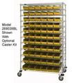 Chrome Wire Shelving with 143 4 in. Plastic Shelf Bins Yellow - 60 x 14 x 74 in.