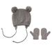 TMOYZQ Toddler Baby Winter Hat with Mittens Set Kids Infant Warm Cute Bear Ear Fleece Knit Beanie Hat & Thick Gloves Skiing Caps Set with Fleece Lining Christmas Gifts for 1-4 Years Old Girls Boys