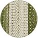 Rugs.com Moroccan Trellis Collection Rug â€“ 6 Ft Round Ivory Green Medium Rug Perfect For Kitchens Dining Rooms